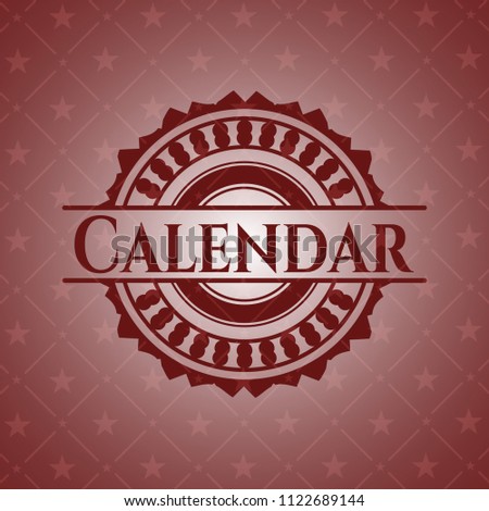 Calendar red emblem. Retro