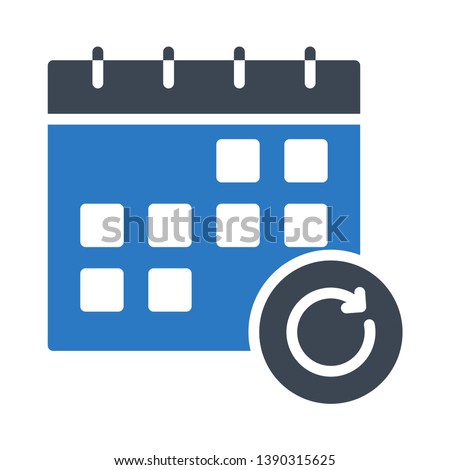 calendar refresh glyph double color icon