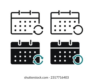 Calendar refresh icon. Illustration vector