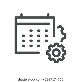 Calendar related icon outline and linear vector.