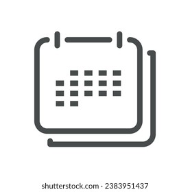 Calendar related icon outline and linear vector.