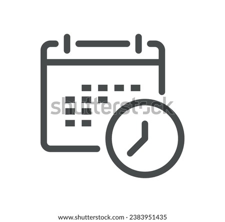 Calendar related icon outline and linear vector.