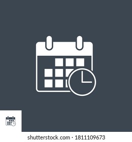 Calendar related vector glyph icon. Isolated on black background. Vector illustration.