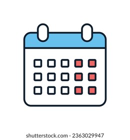 Calendar related vector icon. Isolated on white background. Vector illustration