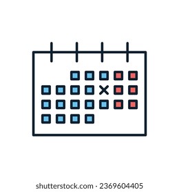 Icono de vector relacionado con el calendario. Aislado sobre fondo blanco. Ilustración del vector