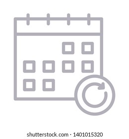 calendar reload vector color line icon