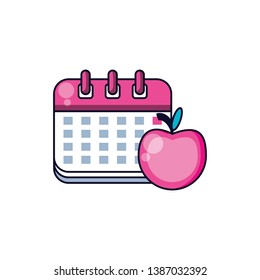 calendar reminder with apple fruit