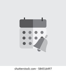 calendar reminder bell icon with the shadow