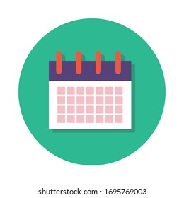 calendar reminder block and flat style vector illustration design