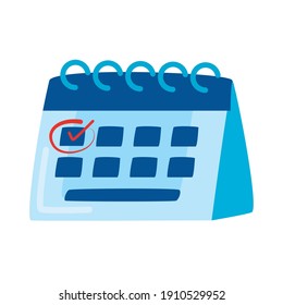 calendar reminder with check symbol vector illustration design