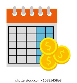 calendar reminder with coins money
