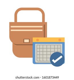 calendar reminder date with chek symbol vector illustration design