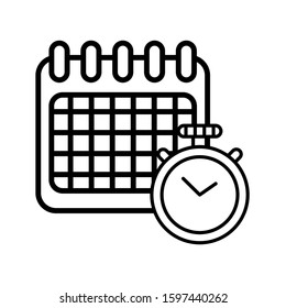 calendar reminder date with chronometer vector illustration design