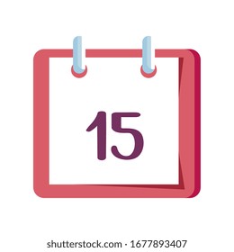calendario recordatorio fecha aislado icono ilustración vectorial