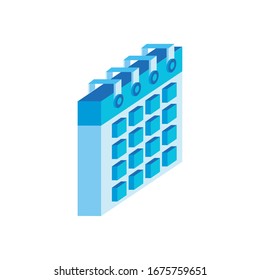 calendar reminder date isometric style icon vector illustration design