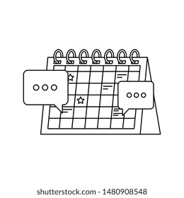 calendar reminder date with speech bubbles