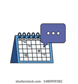 calendar reminder date with speech bubbles