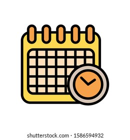 calendar reminder date with time clock vector illustration design