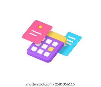 Calendar reminder deadline urgency data with notes 3d icon realistic vector illustration. Schedule meeting planning organization business efficiency and productivity time management organizer