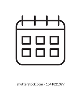 calendar reminder delivery icon vector illustration thick line