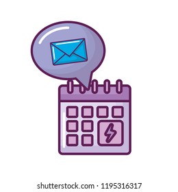 calendar reminder with envelope
