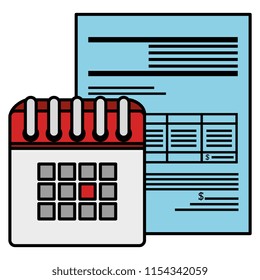 calendar reminder with financial document