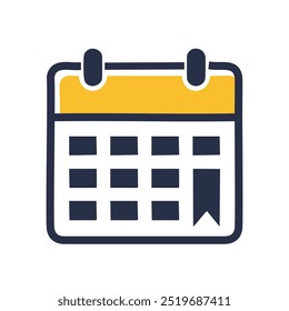 Calendar reminder. Calendar icon with bookmark, indicating an important date or reminder. Perfect for time management, scheduling, and organization apps.