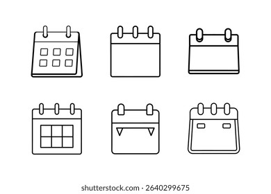 calendar reminder icon line art vector illustration