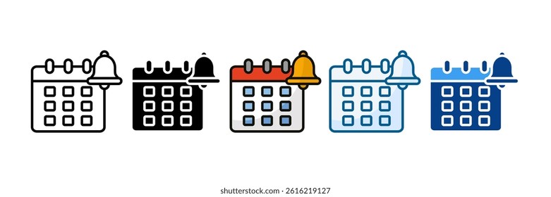 Calendar Reminder Icon Set Multiple Style Collection