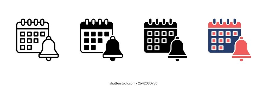 Calendar Reminder icon sheet multiple style collection