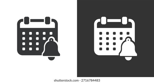 Icono Recordatorio de calendario. Icono de la serie de glifos sólidos