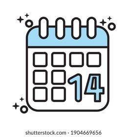 calendar reminder line and colors style icon vector illustration design