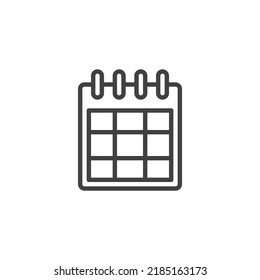 Calendar reminder line icon. linear style sign for mobile concept and web design. Planner calendar outline vector icon. Symbol, logo illustration. Vector graphics