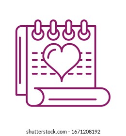 calendar reminder, line style icon vector illustration desing