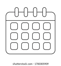 calendar reminder , line style icon vector illustration desing