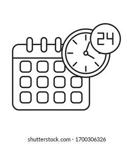 calendar reminder , line style icon vector illustration desing