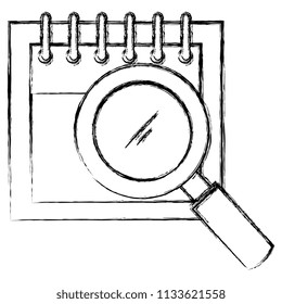 calendar reminder with magnifying glass