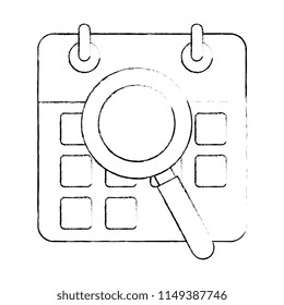 calendar reminder with magnifying glass
