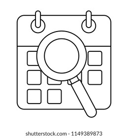 calendar reminder with magnifying glass