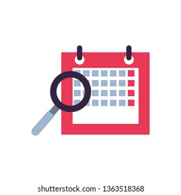 calendar reminder with magnifying glass