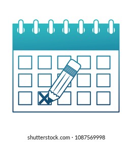 calendar reminder with pencil isolated icon