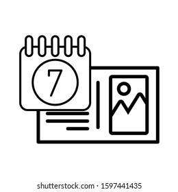 calendar reminder with picture file vector illustration design