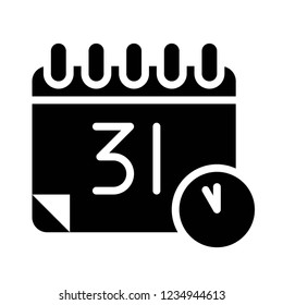 calendar reminder plan Xmas black solid design icon.