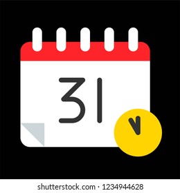 calendar reminder planXmas flat design icon.
