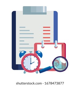 calendar reminder with set icons vector illustration design