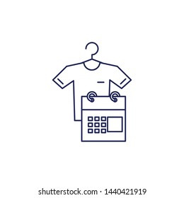 calendar reminder with shirt hanging