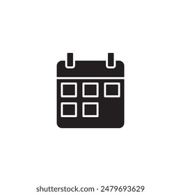 Calendar reminder sign.vector flat black simple illustration on white background..eps