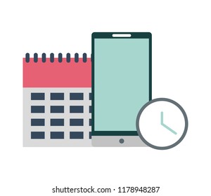 calendar reminder with smartphone and clock