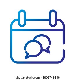 calendar reminder with speech bubble gradient style icon vector illustration design