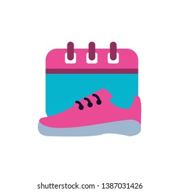 calendar reminder with sport shoe